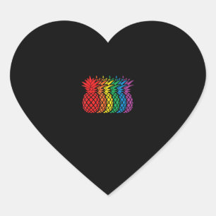 Sticker Cœur Ananas arc-en-ciel Aloha Mois Gay pride hawaïen