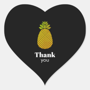 Sticker Coeur Ananas Merci