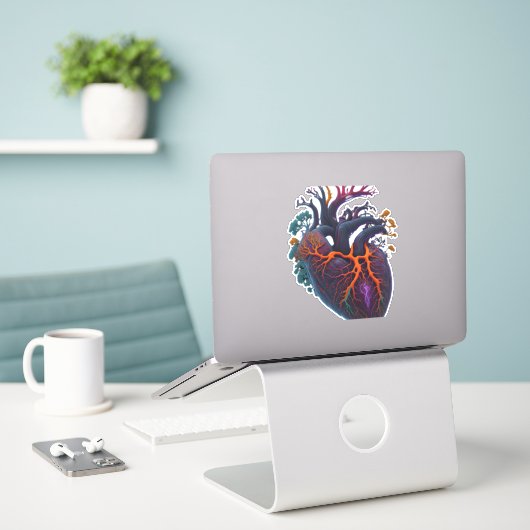 Sticker Coeur anatomique (Ordinateur portable sur le bureau)