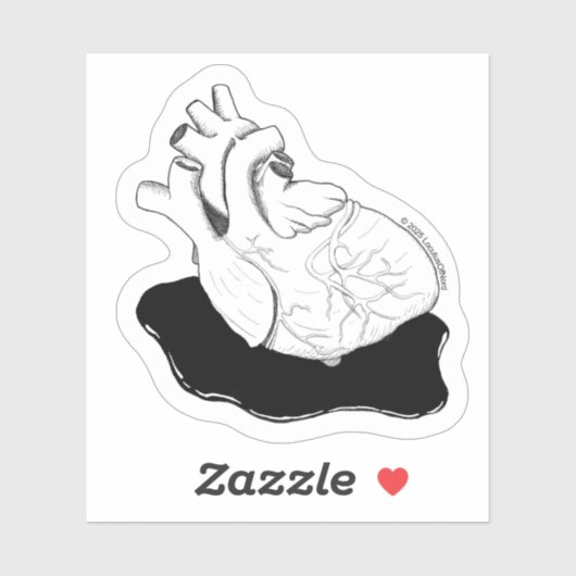 Sticker Coeur anatomique (Feuille)