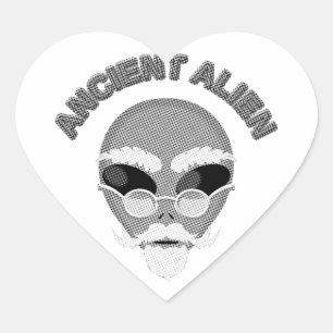 Sticker Cœur Ancien journal en chef Alien