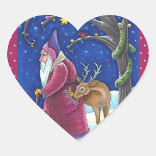 STICKER CŒUR ANCIEN MONDE BELSNICKLE & HUNGRY REINDEER, NOËL