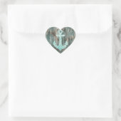 Sticker Cœur Ancre Parties scintillant nautique Aqua Bokeh sur  (Sac)