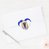 Sticker Cœur Ange Afghan Hound (Enveloppe)