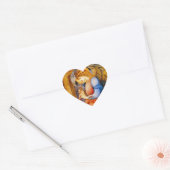 Sticker Cœur Ange avec trompette (Enveloppe)