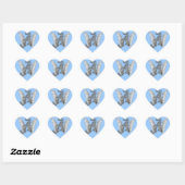 Sticker Cœur Ange Coeur rose Ailes Monogramme (Feuille)