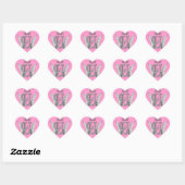 Sticker Cœur Ange Coeur rose Ailes Monogramme (Feuille)