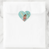Sticker Cœur Ange De Pâques Avec Fleurs (Sac)