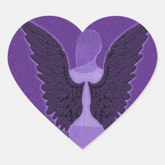 Sticker Cœur Ange pourpre et coeur (Devant)