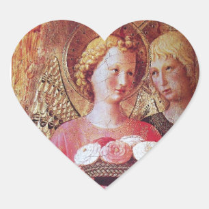 STICKER CŒUR ANGEL AVEC ROSES