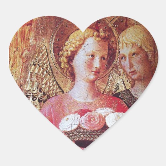 STICKER CŒUR ANGEL AVEC ROSES (Devant)