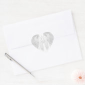 Sticker Cœur ANGEL WINGS Blanc Personnalisé Monogramme (Enveloppe)