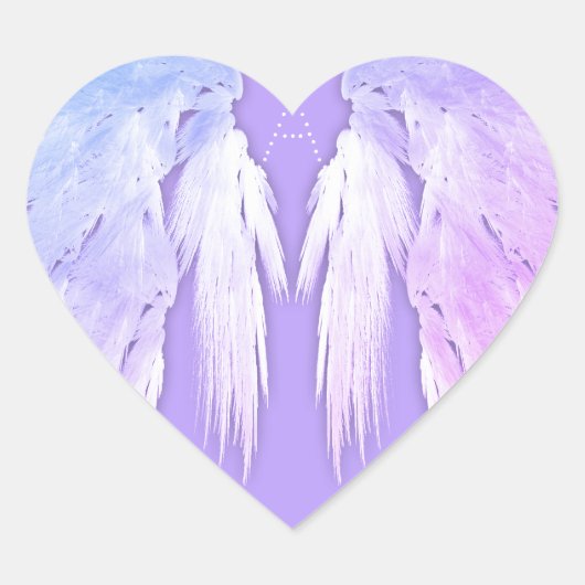Sticker Cœur ANGEL WINGS Fairy Purple Monogramme (Devant)