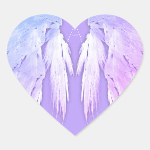 Sticker Cœur ANGEL WINGS Fairy Purple Monogramme