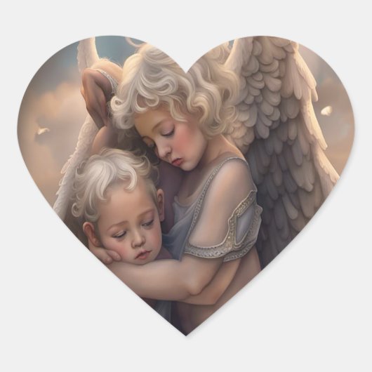 Sticker Cœur Anges (Devant)