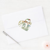 Sticker Cœur Anges de Noël (Enveloppe)