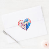 Sticker Cœur Anime Couple Mariage unique (Enveloppe)