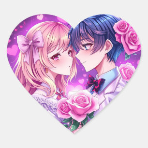 Sticker Cœur Anime Valentine's Day Garçon et fille Romantique G