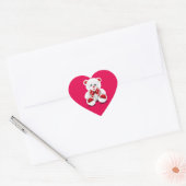 Sticker Cœur Animée Saint-Valentin Ours en peluche blanc (Enveloppe)
