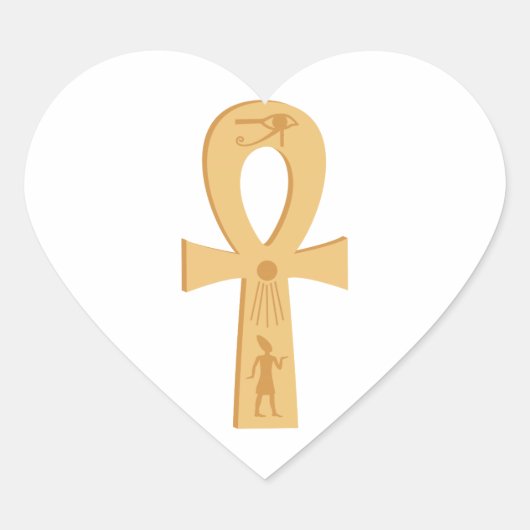Sticker Cœur Ankh égyptien (Devant)
