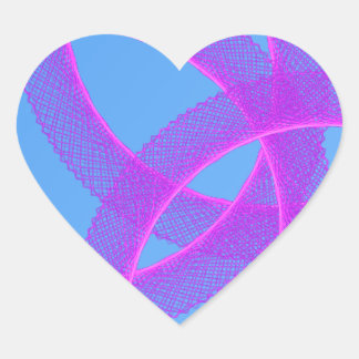 Sticker Cœur anneau violet superposé en bleu arrière - plan