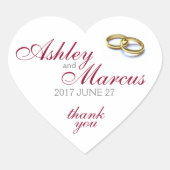 Sticker Cœur Anneaux Mariages traditionnels (Devant)