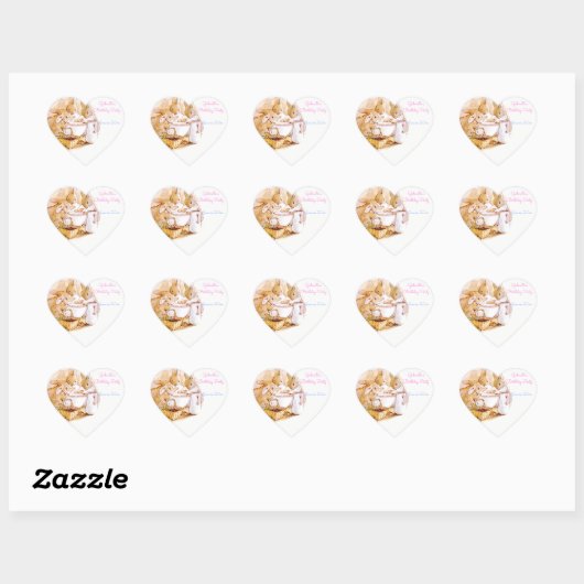 Sticker Cœur Anniversaire Beatrix Potter, Custom (Feuille)