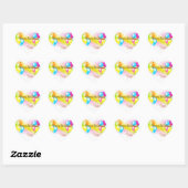 Sticker Cœur Anniversaire coloré (Feuille)