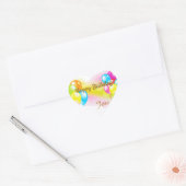 Sticker Cœur Anniversaire coloré (Enveloppe)