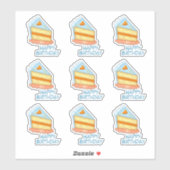 Sticker Coeur Anniversaire Contour de gâteau (Feuille)