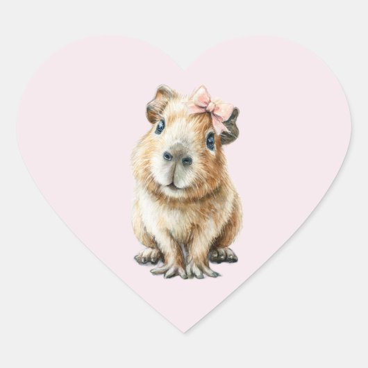 Sticker Cœur Anniversaire de Capybara (Devant)
