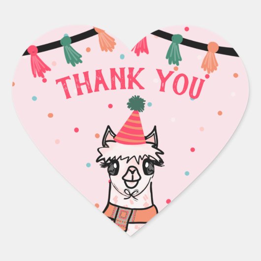 Sticker Cœur Anniversaire de la fête de l'Alpaca (Devant)