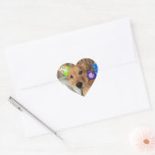 Sticker Cœur Anniversaire du Golden Retriever (Enveloppe)
