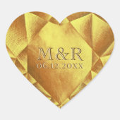 Sticker Cœur Anniversaire du Mariage du coeur de la Citrine d'o (Devant)