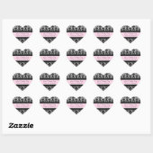 Sticker Cœur Anniversaire Merci Personnalisé Nom Favoriser Tags (Feuille)