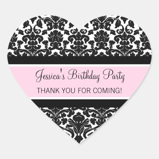 Sticker Cœur Anniversaire Merci Personnalisé Nom Favoriser Tags (Devant)