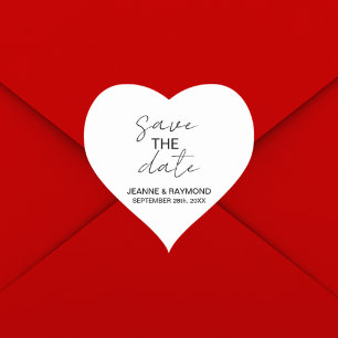 Sticker Cœur Annonce de mariage modifiable et claire pour la da
