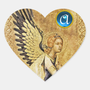 Sticker Cœur ANNONCIATION ANGEL Coeur Monogramme