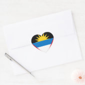 Sticker Cœur Antigua et Barbuda Flag (Enveloppe)