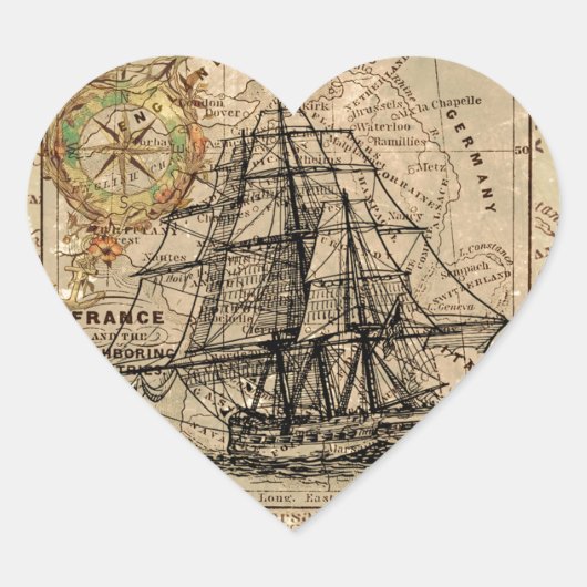 Sticker Cœur Antique Old General France (Devant)