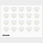 Sticker Cœur Août, 24 Anniversaire (Feuille)