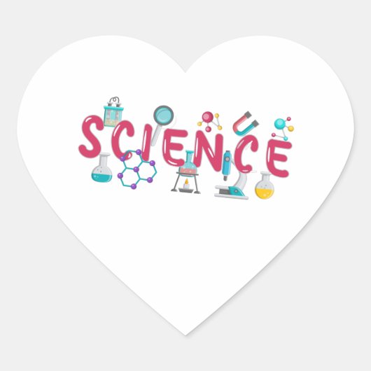 Sticker Cœur Appareil de laboratoire scientifique (Devant)