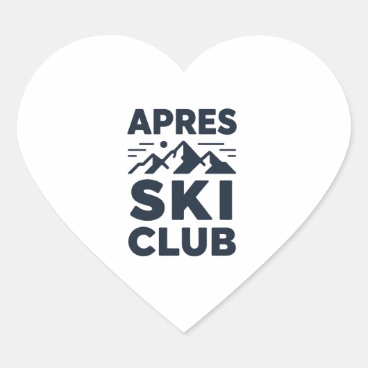 Sticker Cœur Apres Ski Club Mountain Logo - Custom Mens Winter (Devant)
