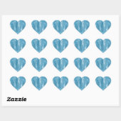 Sticker Cœur Aqua Blue Glitzy Parties scintillant Feuilles trop (Feuille)