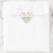 Sticker Cœur Aqua Ombre rose jaune floral (Sac)