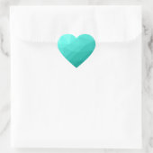 Sticker Cœur Aqua Turquoise Gradient Motif géométrique (Sac)