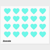 Sticker Cœur Aquamarine (couleur solide) (Feuille)