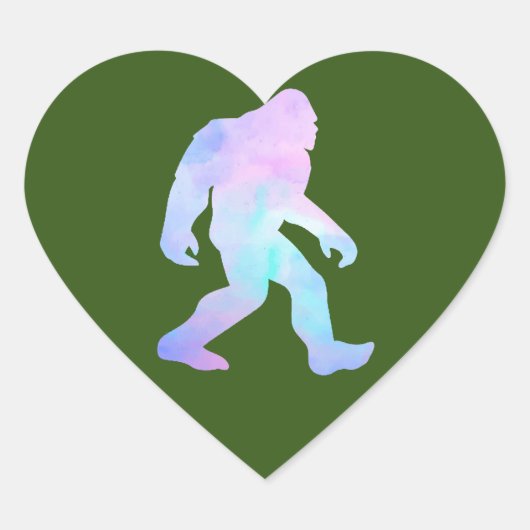 Sticker Cœur Aquarelle Bigfoot (Devant)