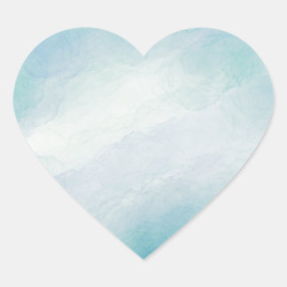 Sticker Cœur Aquarelle bleue