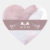 Sticker Cœur Aquarelle Bourgogne Dusty (Devant)